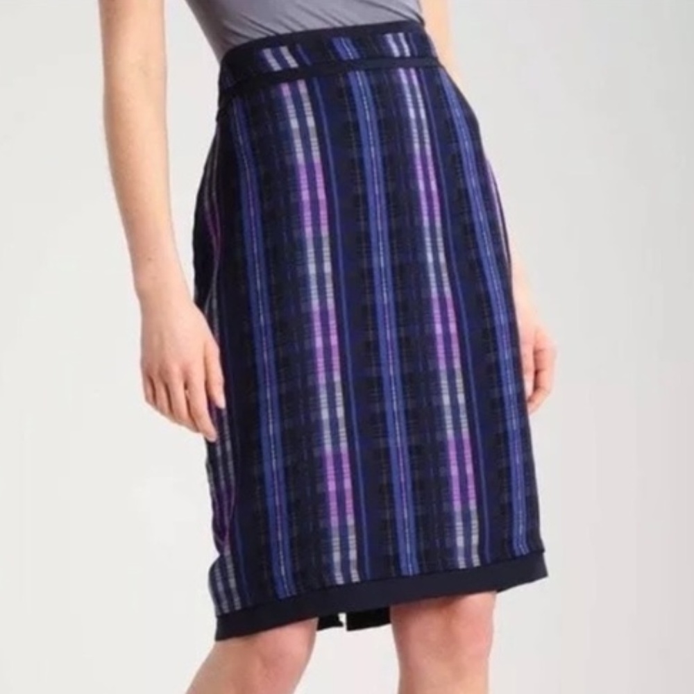 Banana Republic Plaid Midi Pencil Skirt